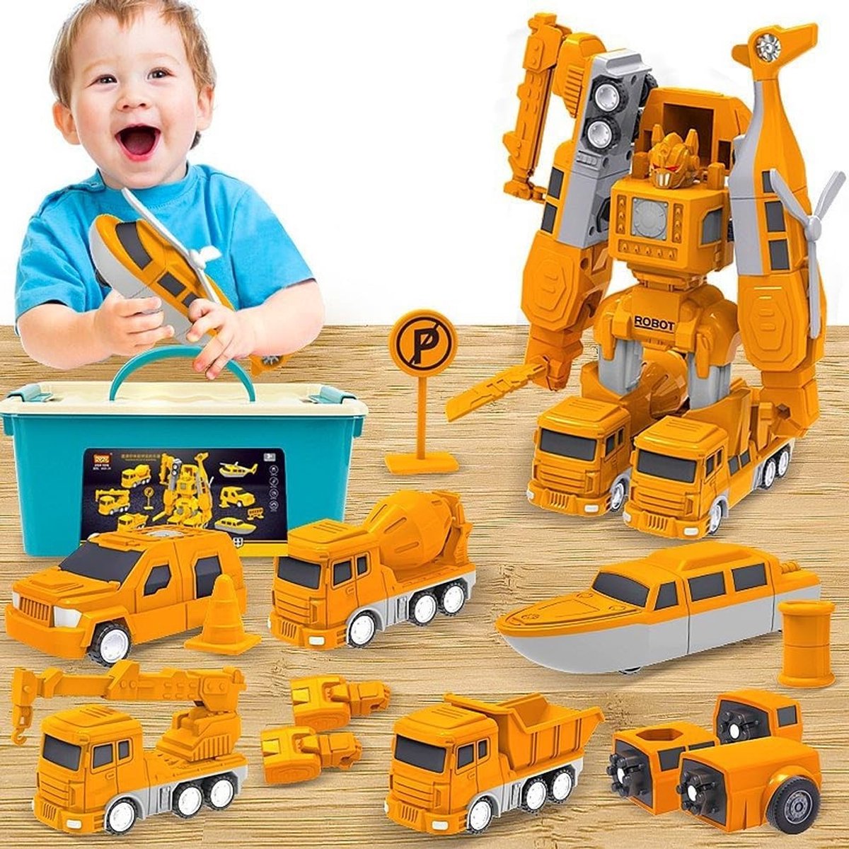 26-delige Magnetische Transformatiemodelset voor Kinderen met Bouwvoertuigen en Robots - DIY Speelgoed voor Creatieve Constructie en Verbeelding