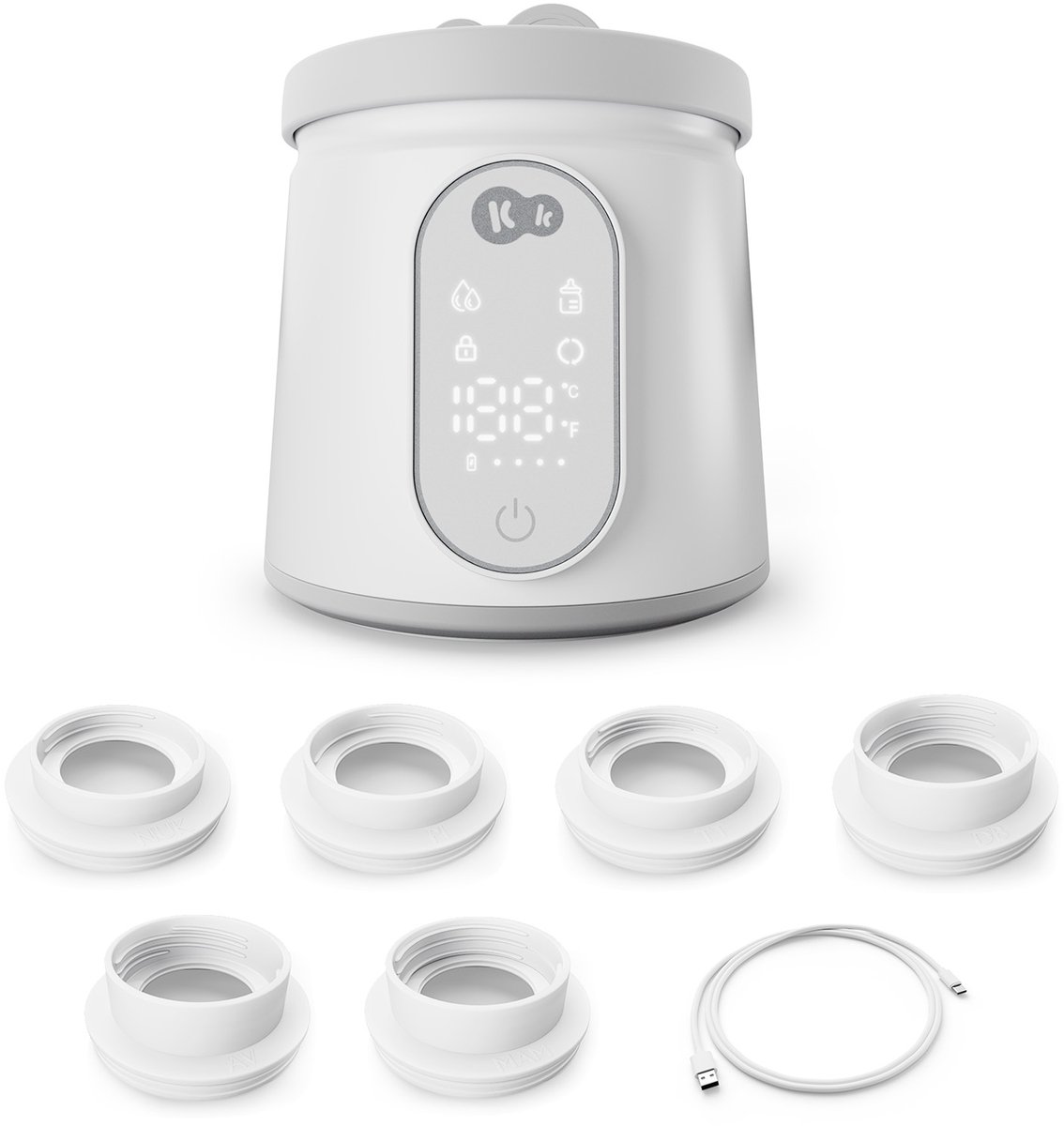 Kinderkraft MICARE - Flessenwarmer - Draagbaar - Warmhoudfunctie tot 6 uur - Ontdooifunctie - Wit