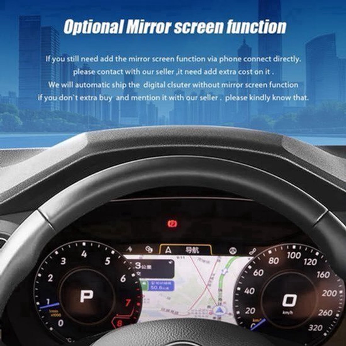 Dashboardmeter – Digitale Kilometerstand – Auto Display – Instrumentenpaneel – LCD Cluster – 12,3 Inch HD Scherm – Draadloze CarPlay & Android Auto