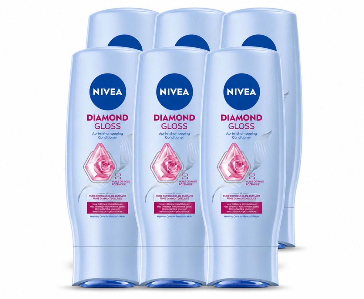 6 x NIVEA - Diamantglans Conditioner - Crèmespoeling - Voor Glans - 200 ml - Voordeelverpakking - 6 stuks