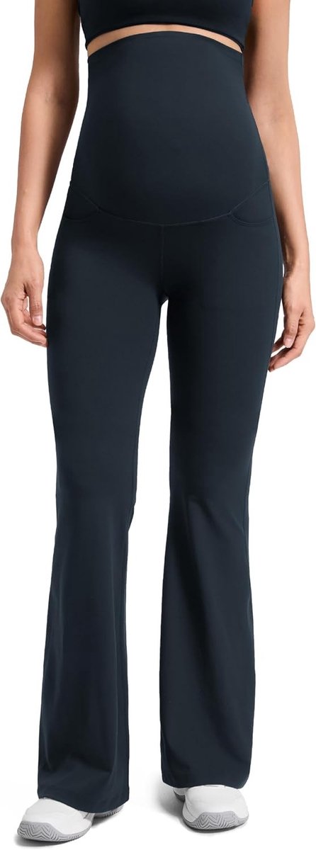 Comfortabele Materniteit Leggings met Brede Pijpen en Zakken - Ideaal voor Yoga en Sportieve Activiteiten tijdens de Zwangere Periode