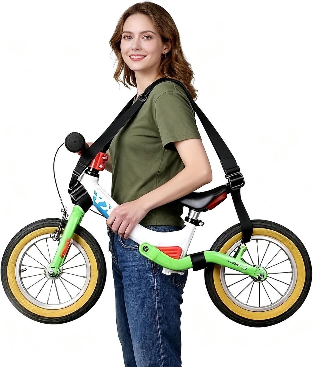 Verstelbare Draagriem voor Loopfietsen met Fietsbel, Lichtgewicht en Duurzaam Ontwerp voor Kinderen, Ideaal voor Ouders onderweg