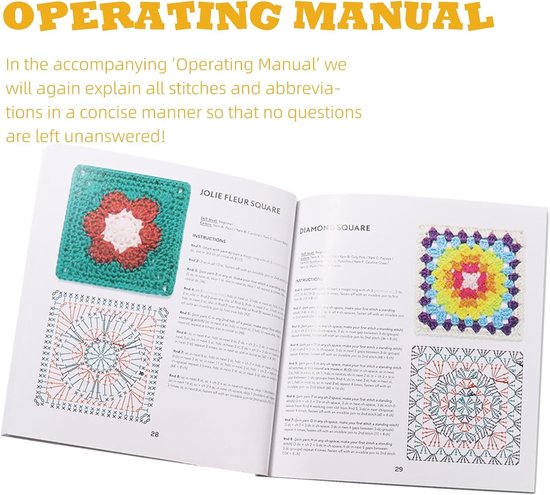 Granny Square Haakkaarten - 50 Mix en Match Ontwerpen met Haakschriften en Afbeeldingen voor Volwassenen en Beginners — afbeelding 2