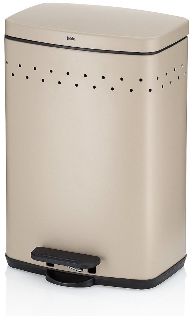 Cosmetica-afvalbak Malaga, metaal, 21 x 18,5 x 31 cm, 5 l, beige