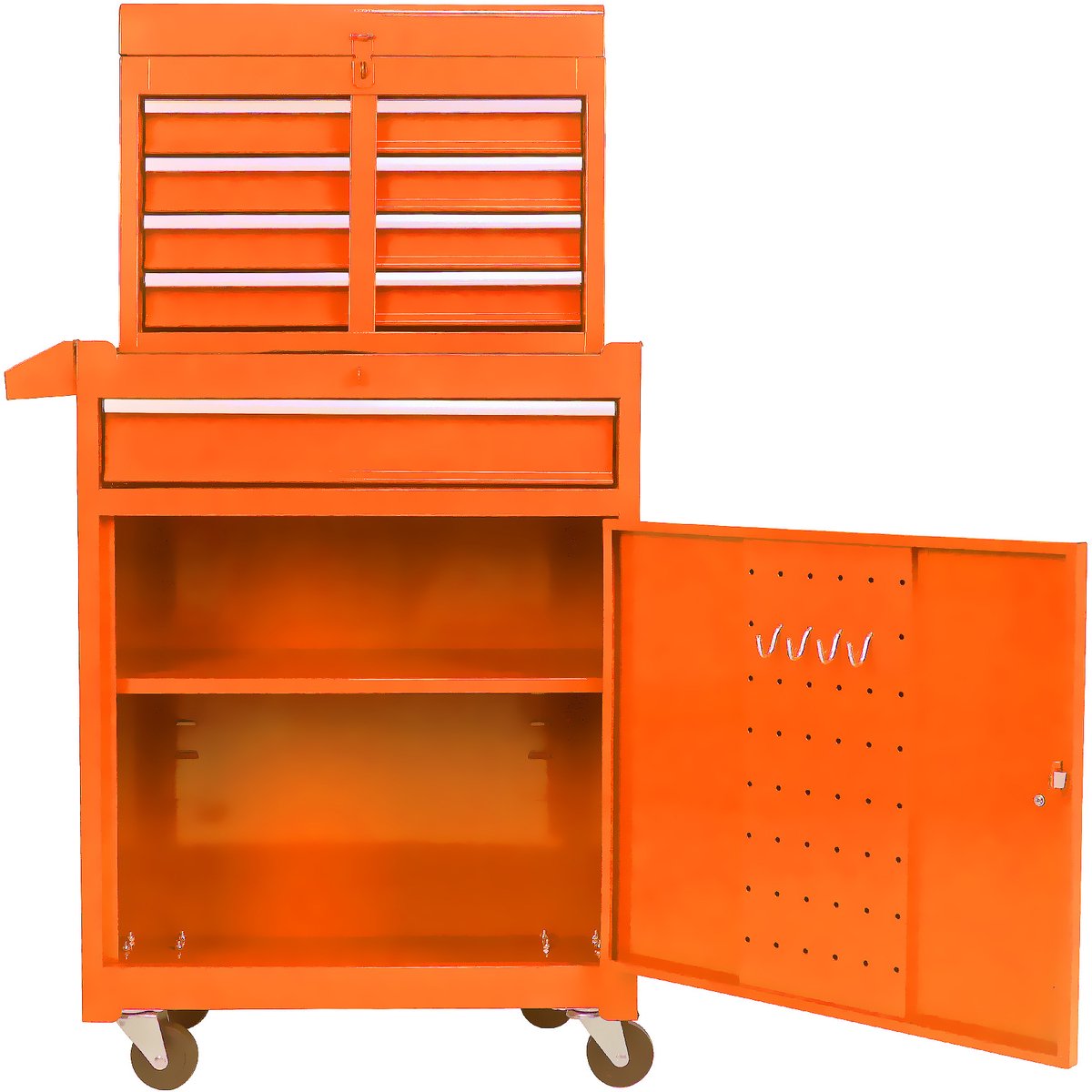 MODFU-Gereedschapskar-5 Lades-Op Wielen-Staal-Oranje