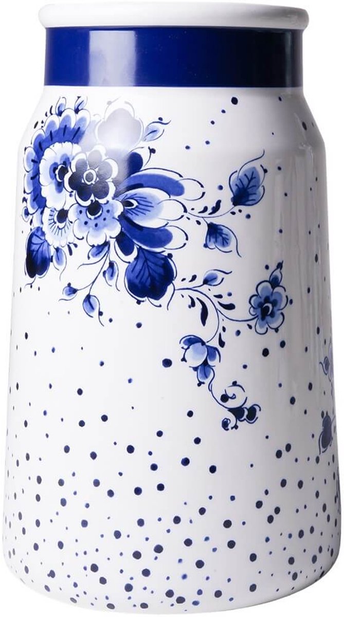 Heinen Delfts Blauw Melkbusvaas Blauwe Stip - Medium - Keramiek - 25,5 cm Delfts blauw