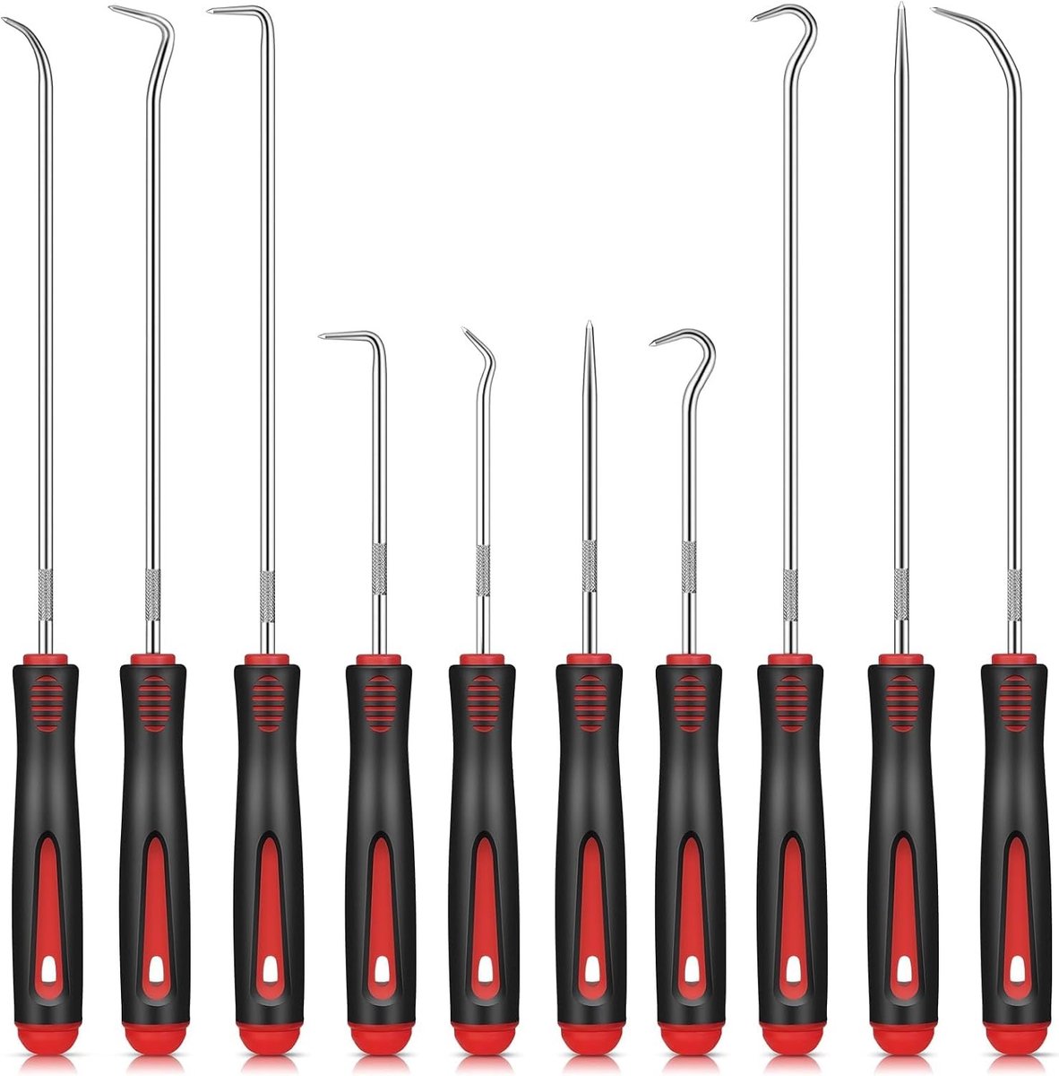 Set van 10 Stuks Haak- en Pincet Gereedschap voor Precisie, O-Ringen en Olieringen - Universele Ontmantelingstools van 24cm en 16.5cm