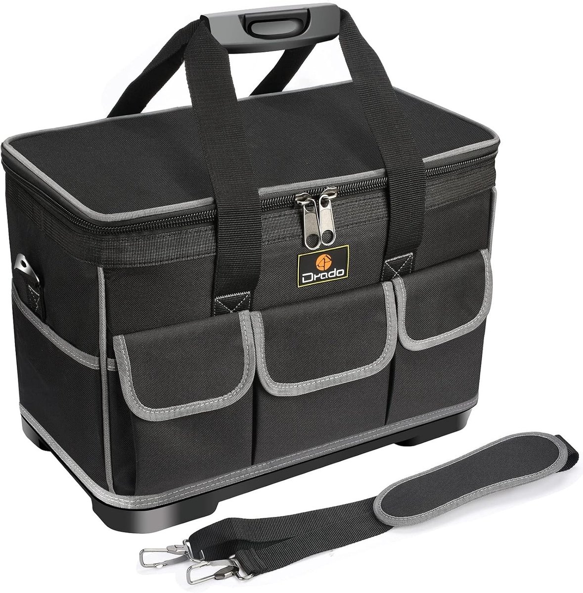 Gereedschapstas riem - Zwart - 40 x 23 x 28 cm - Waterdichte Oxford Stof - Professionele Gereedschapstas met Verstelbare Schouderriem