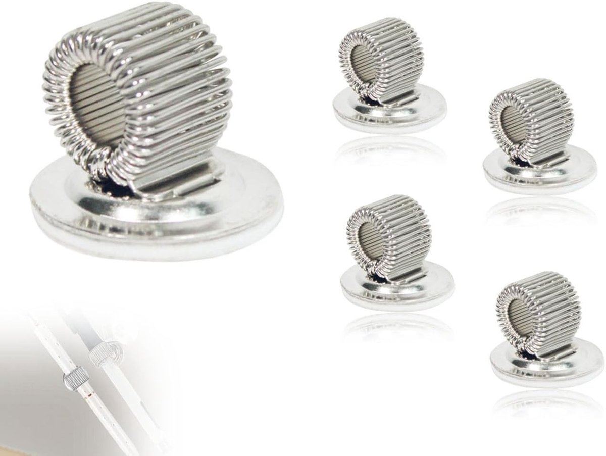 4 Stuks Zelfklevende Penhouder Clips met Verstelbare Veer voor Koelkast en Whiteboard - Ideaal voor Organisatie en Bureau Accessoires (Zilver, 2cm)