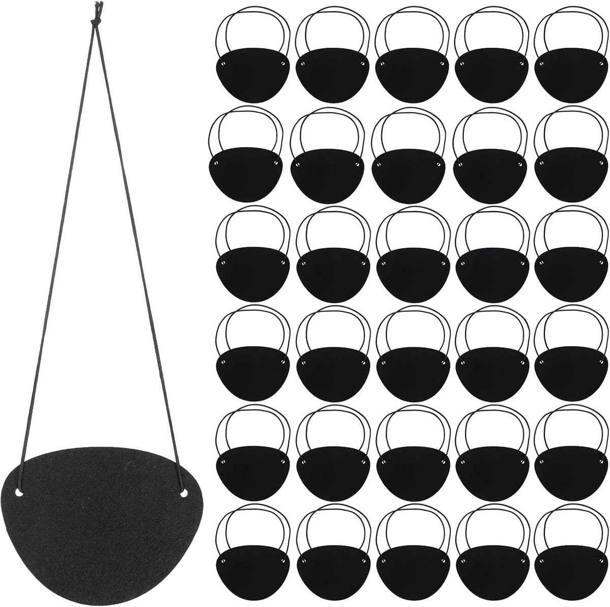 40 Stuks 3D Elastische Oogmaskers voor Volwassenen - Verstelbare Piraten Ooglapjes voor Halloween en Cosplay Feestjes