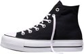 Zwarte Converse Chuck Taylor All Star Lift sneakers met dikke witte zool en witte veters.