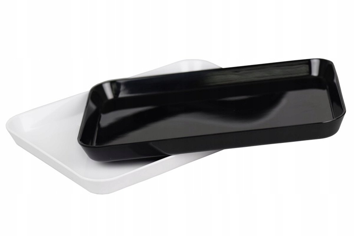 Zwarte Melamine Serveerschaal met Rand 480x350x27 mm