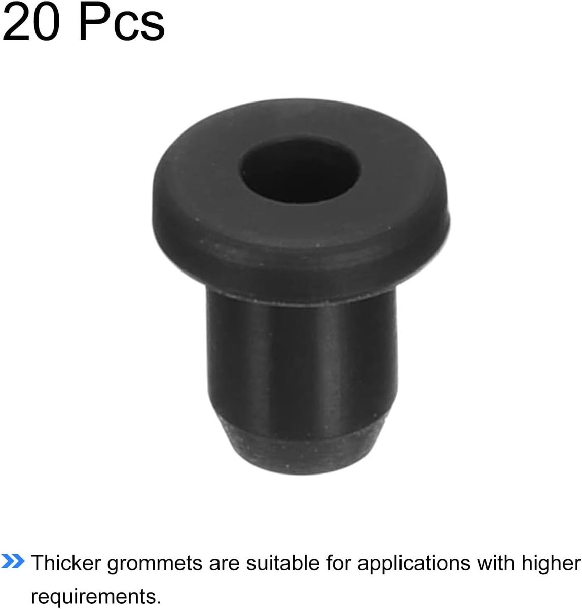 20 Stuks Rubber Grommets 6mm - Ronde T-Type Siliconen Dichtingen voor Kabel- en Pijpbescherming