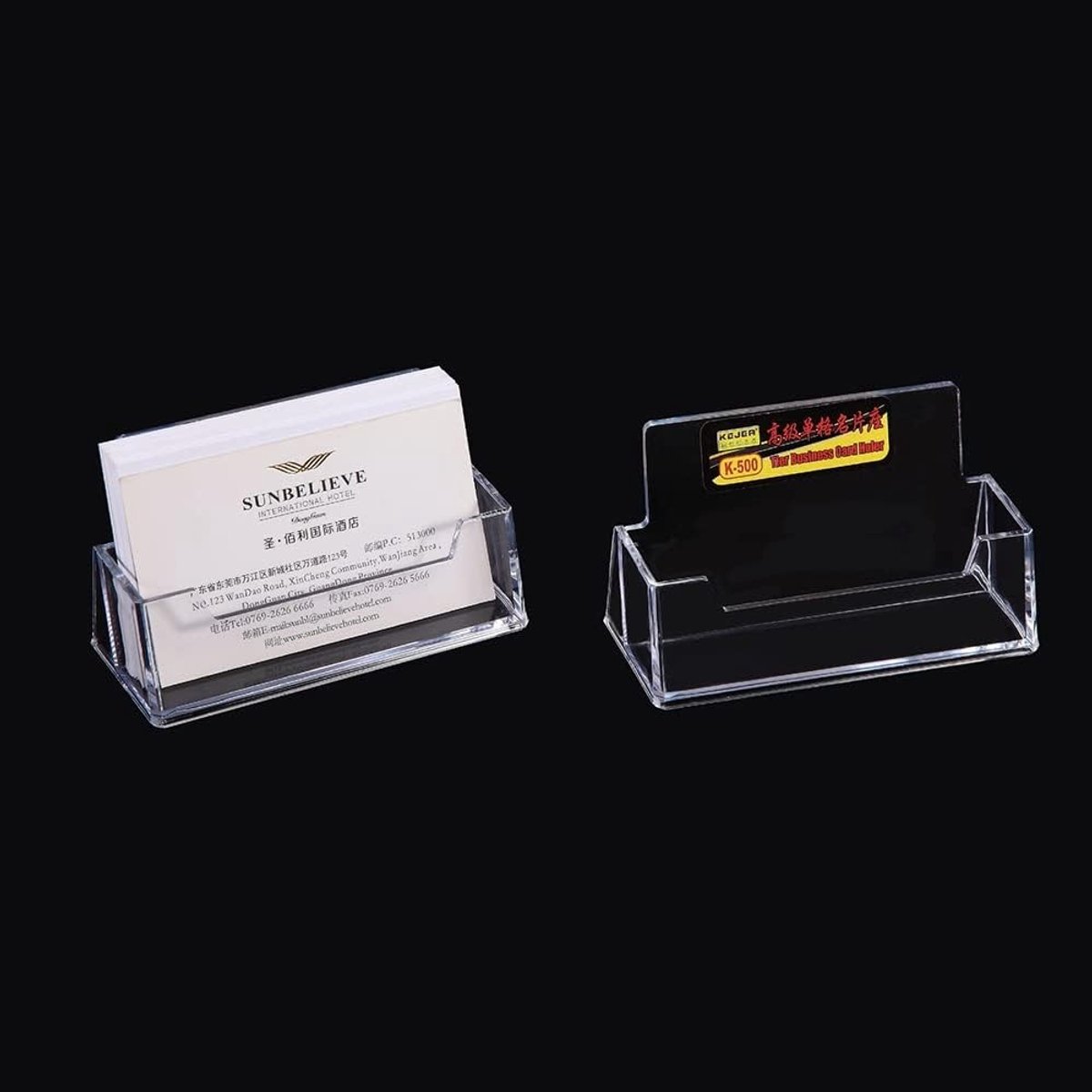 Transparante visitekaartjeshouder - Organiser voor kantoor - Desk Display voor zakelijke kaarten - Acryl standaard voor professioneel gebruik