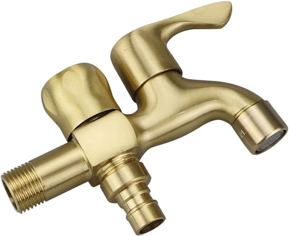 1/2" Messing Tuinslang Aansluiting, Buiten Kraan Set, Vintage Stijl, Gouden Afwerking, Tuinaccessoires, Waterbesparing, Tuinieren