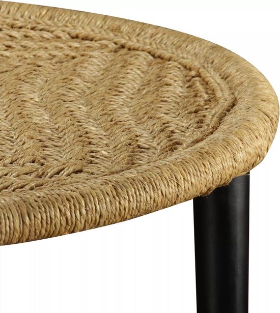 Bijzettafelset, 2 stuks, salontafel, printertafel, woonkamertafel, koffietafel, televisiekast, bloemenzuil, banktafel, natuur jute — afbeelding 3
