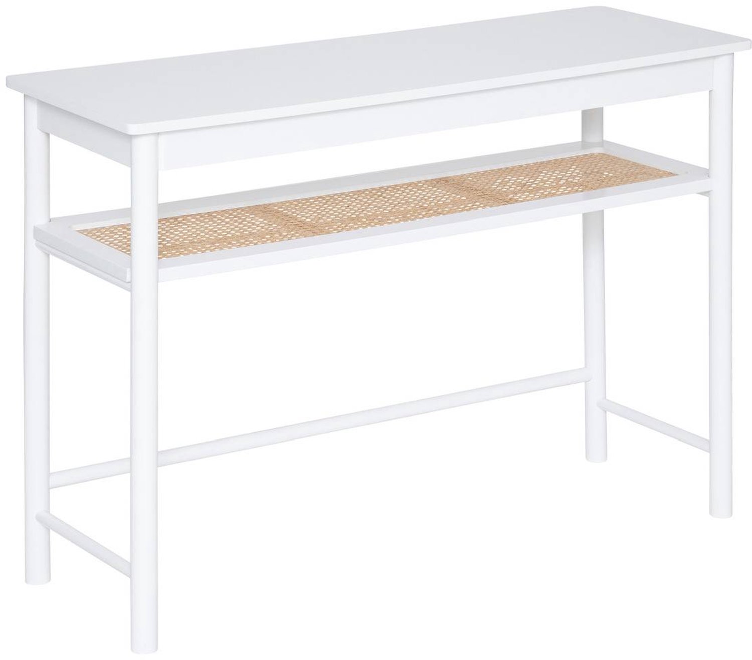 Atmosphera Créateur d'intérieur® Console met 1 lade en een plank met rotanvlechtwerk CABRAS Blanc