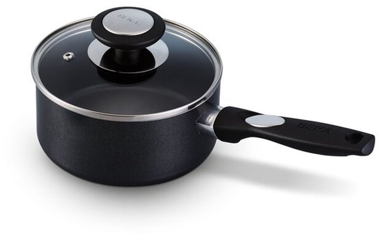 Beka Pro Induc Steelpan - Ø 16 cm - Met Deksel - Keramische Antikleeflaag - PFAS-vrij - Geschikt voor inductie - Zwart