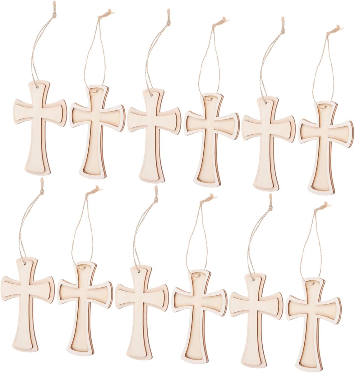 Houten Kruisdecoratie Kerstboom Kruis Hanger Kruis Figuur Miniatuur Ambachtelijke Decoraties
