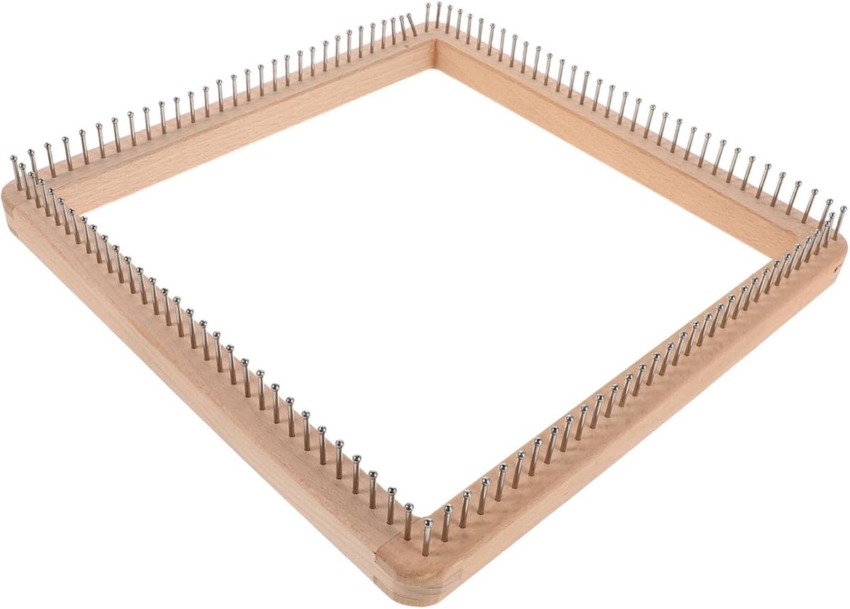 Wever Houten Weefgetouwframe Maker Van Gehaakte Mutsen Diy-weefgereedschap Vierkante Weefgetouwframes Vierkant Bord Breien Sjaalweefgetouw Voor Kinderen Breideken Weefgetouw