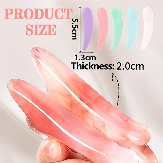 20 Pezzi Spatole Cosmetiche Con Spatola Per Massaggio Viso Kosmetikspatel In Plastica Spatole Multiuso Per Detergente Viso, Maschere, Creme E Lozioni Rosa, Bianco, Viola, Verde, Blu — afbeelding 2