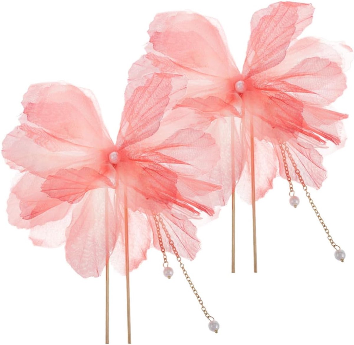 2 Stuks Tussel Haarstift Haarclip Chinese Stijl Haaraccessoires voor Bruiloften Feesten Evenementen Unieke Bloemdecoraties voor Vrouwen