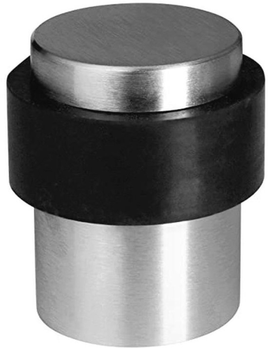 Deurstop voor binnen - 41 mm satijn roestvrij staal - Voor vloermontage