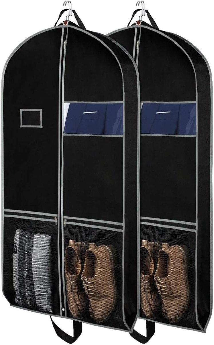 Kledinghoes 2 Stuks Kledingstuk Zakken Reizen Pak 4 ''Ingenaaide Cover Voor Kast Opslag Met Handvatten Voor Jassen Jurken Kledingopslag