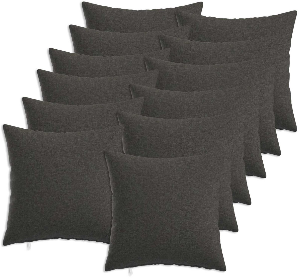 vidaXL Dekenkussen - 12 - st - HEERLEN - Donkergrijs - 50 - x - 50 - cm - Stof