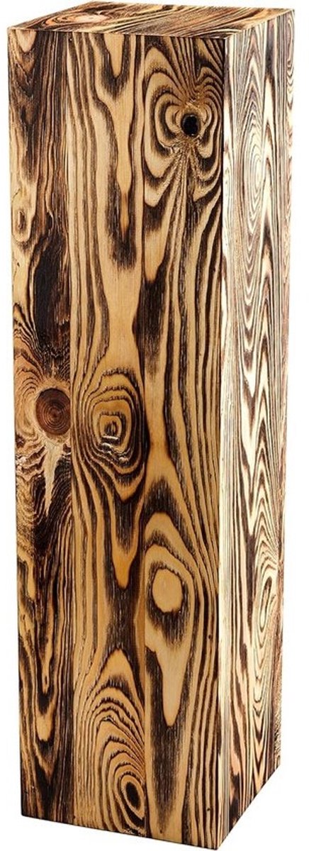 Houten zuil - Decoratieve rustieke houten sokkel - Plantenstandaard