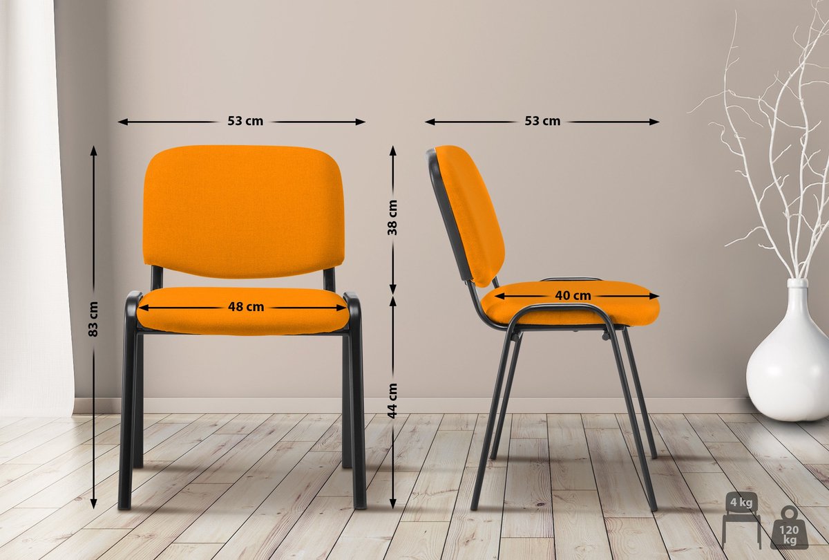 Bezoekersstoel - Stof - Oranje