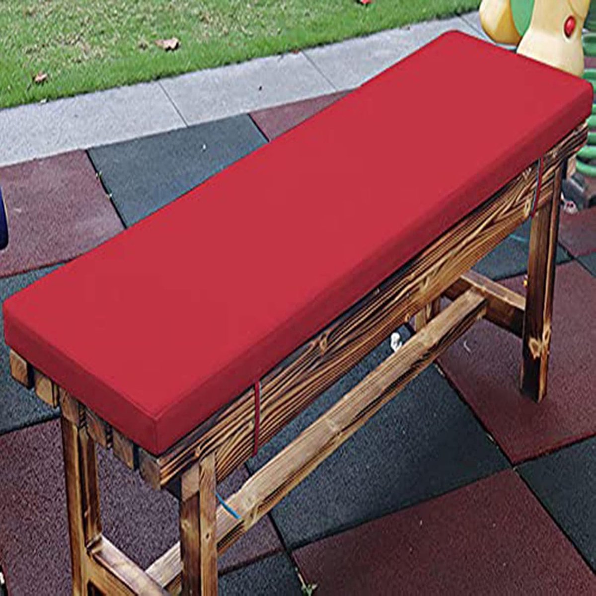 Tuinbankkussen, met antislipbanden, 2- en 4-zitsmeubels, 160/180 cm lang, comfortabel en zitkussen, rood buitenkussen