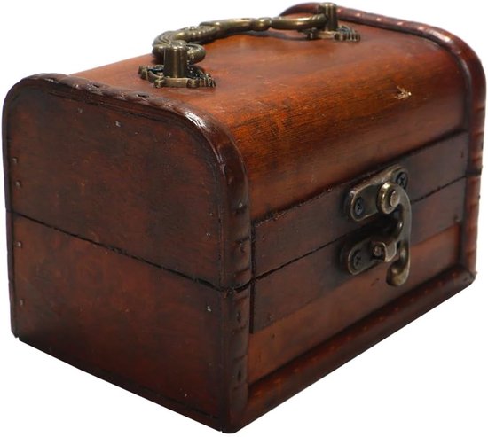 Schatkist van hout, vintage stijl, 111,5 x 8 x 8 cm, ideaal voor verjaardagsfeesten, persoonlijke voorwerpen en geschenken. — afbeelding 2