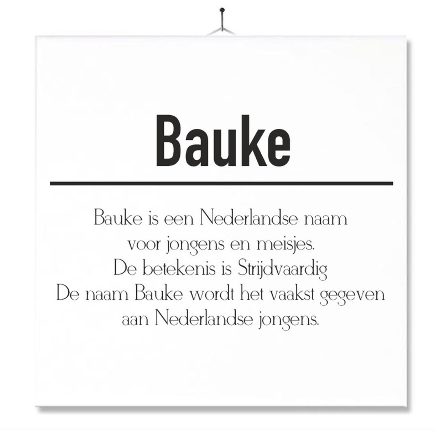 MC Living Tegel Met Opdruk | Betekenis | Kado | Cadeau | Met Naam - Bauke Multi-Color