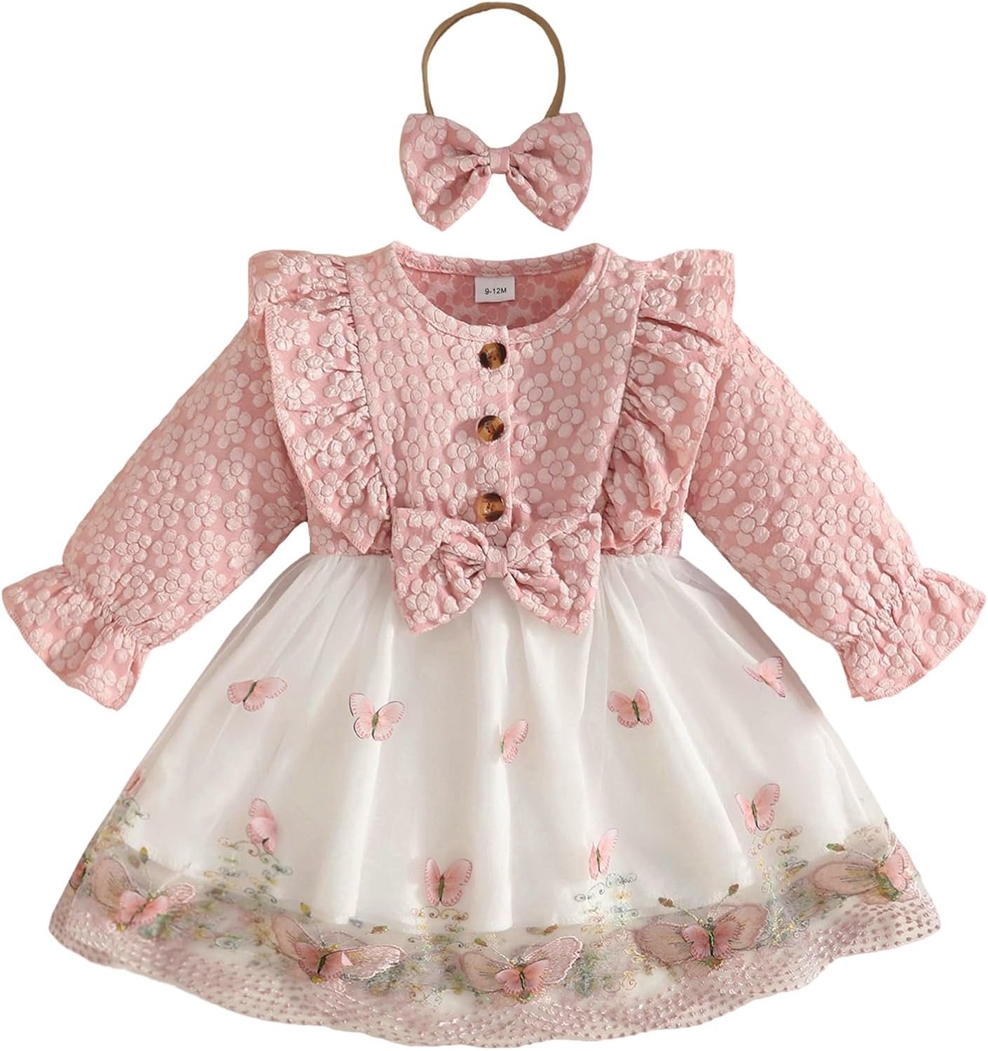 Meisje jurk en cardigan set, lange mouwen, tutu rokje