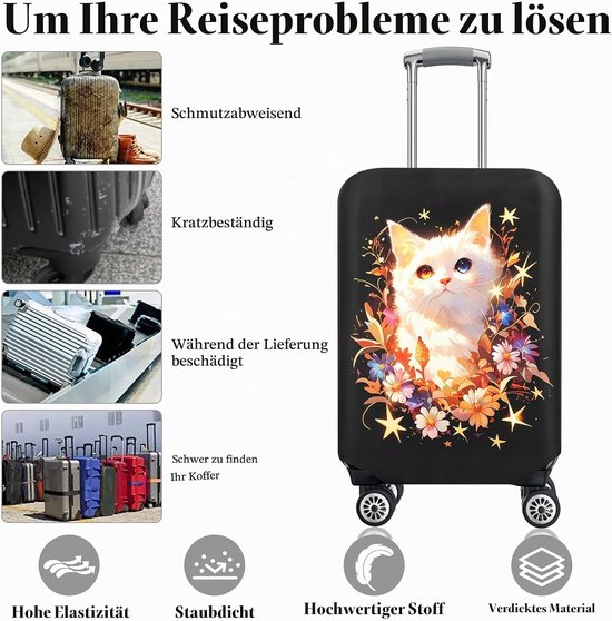 Kofferbeschermer, antikras, elastisch, wasbaar, voor 19-32 inch koffers — afbeelding 4