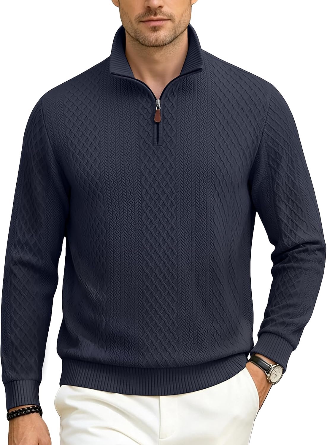 Sweatshirt met diamantpatroon en rits
