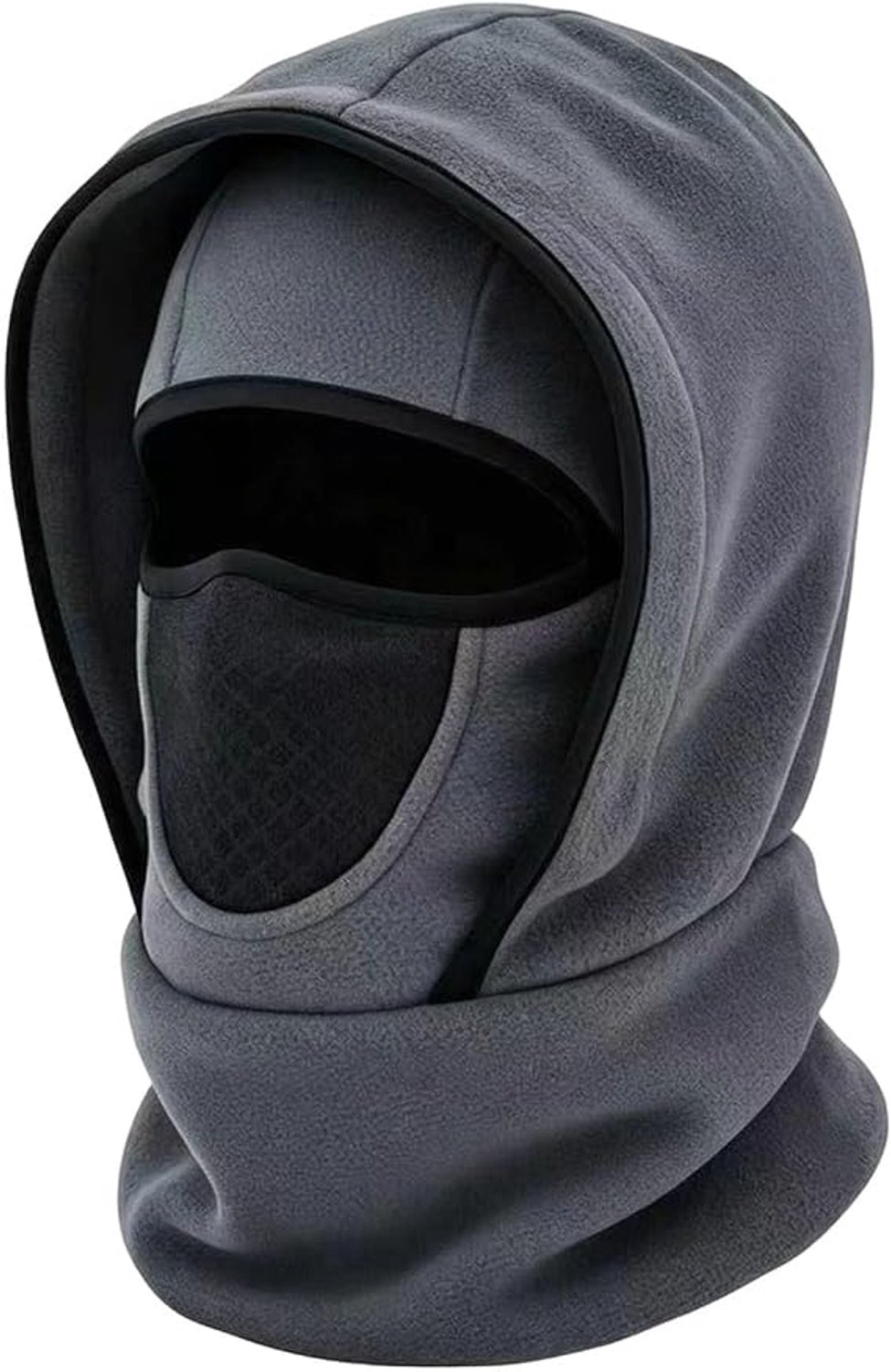 Wintermuts met oorklappen en gezichtsscherm fleecevoering gebreide muts met warme nekwarmer unisex fits all geschikt voor sport skiën en outdooractiviteiten Grijs