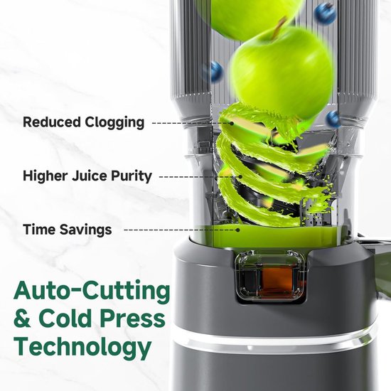 Slow Juicer met 250W en 150mm Vulopening — afbeelding 4