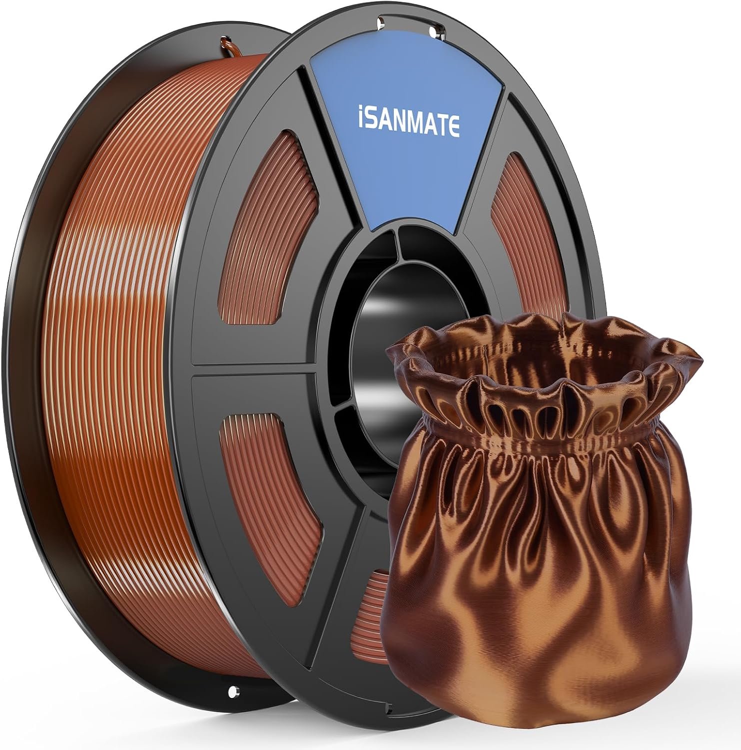 3D-printerfilament 1,75 mm - Silk PLA 1 kg - koper - metallic glanzende afwerking - m-winkel