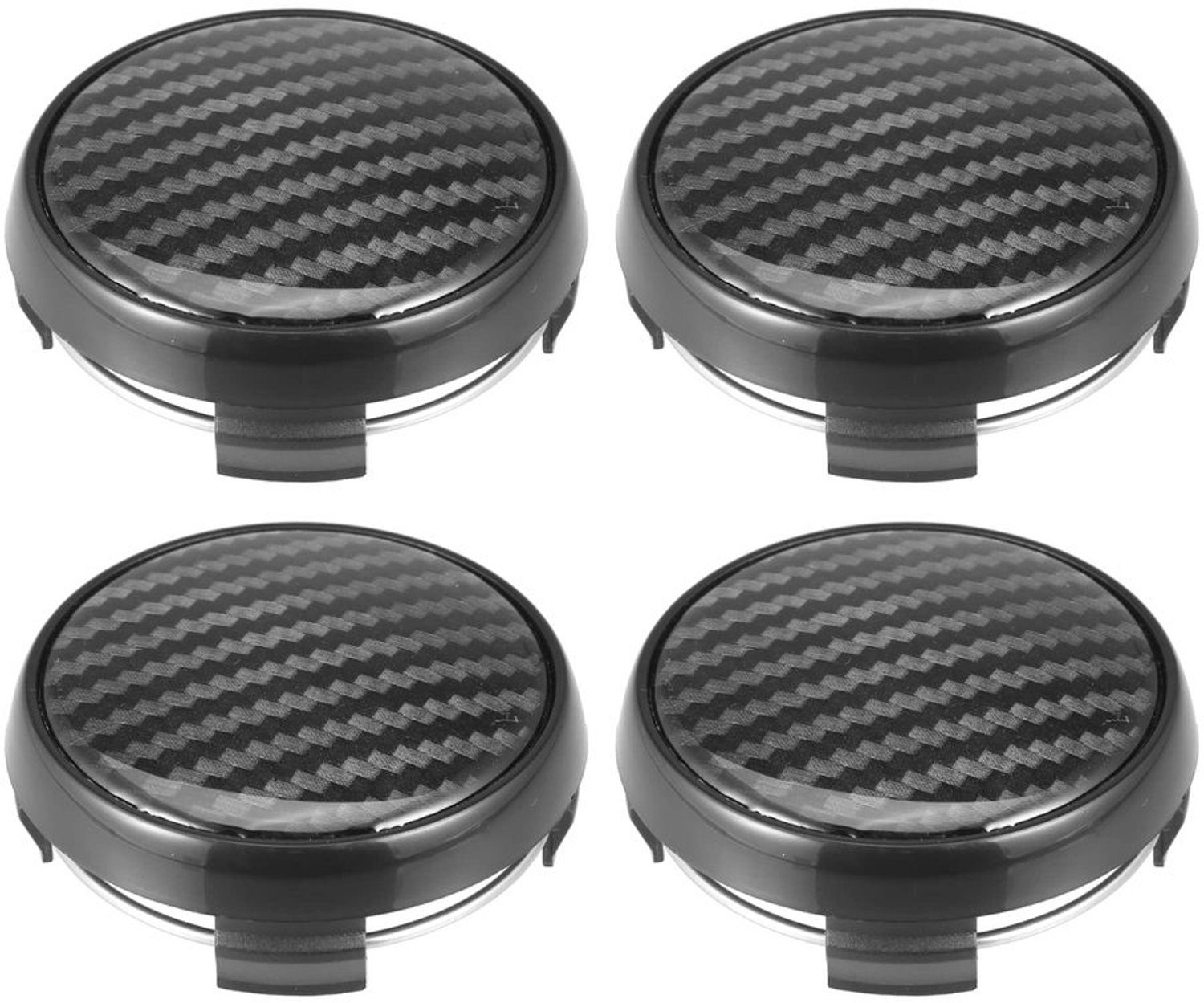 Velgdopjes 4 Stuks - Universele Velgdopjes - Buitendiameter 61mm - Binnendiameter 58mm - Duurzaam Plastic - Carbon Fiber Patroon - Wielcovers