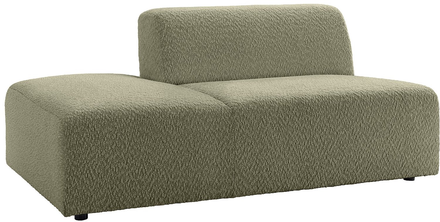 Vente-unique Linker chaise longue in groene chenillestof TORISO