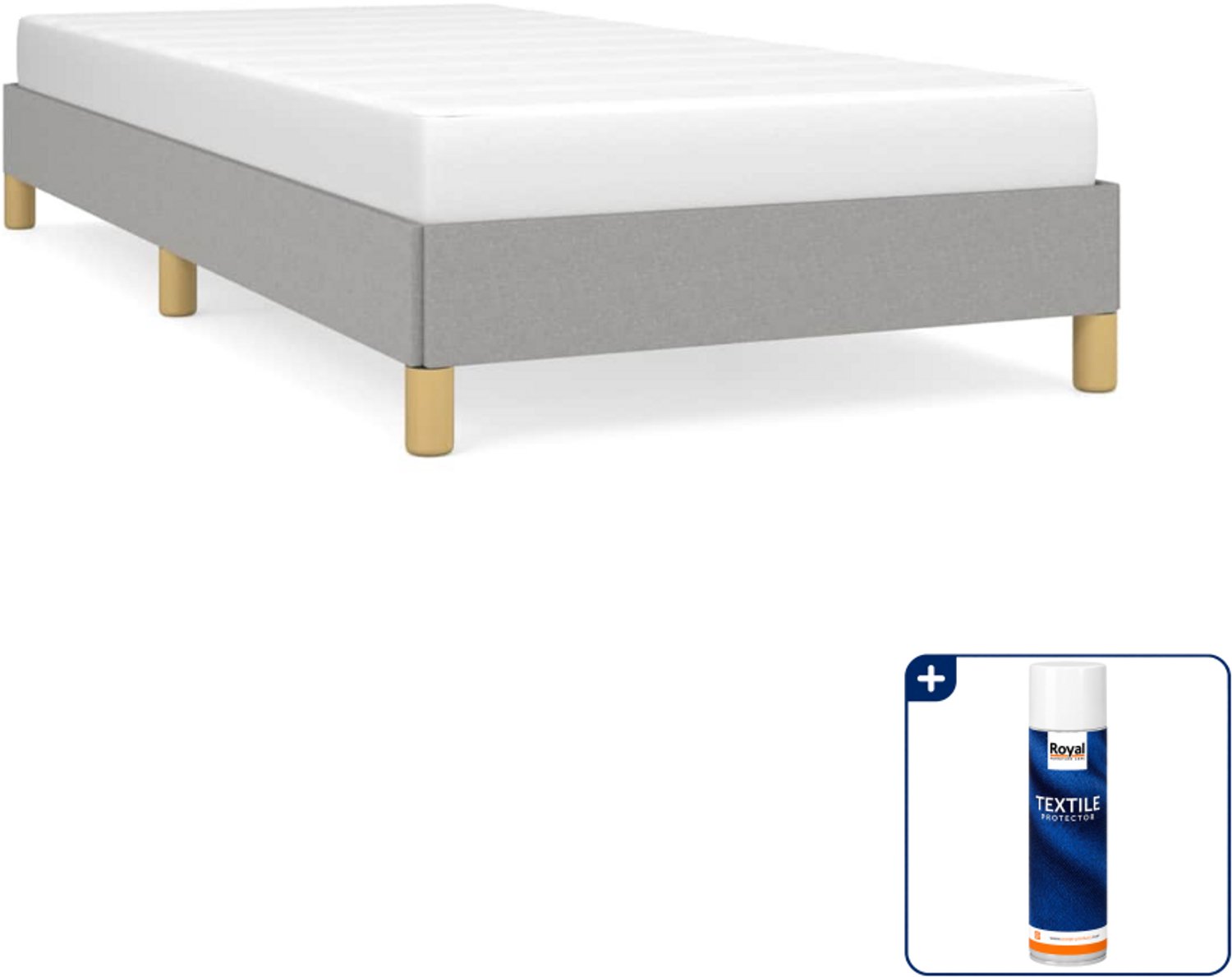 vidaXL bedframe - 80 x 200 cm - stof - lichtgrijs - Inclusief textielbeschermer 500 ml