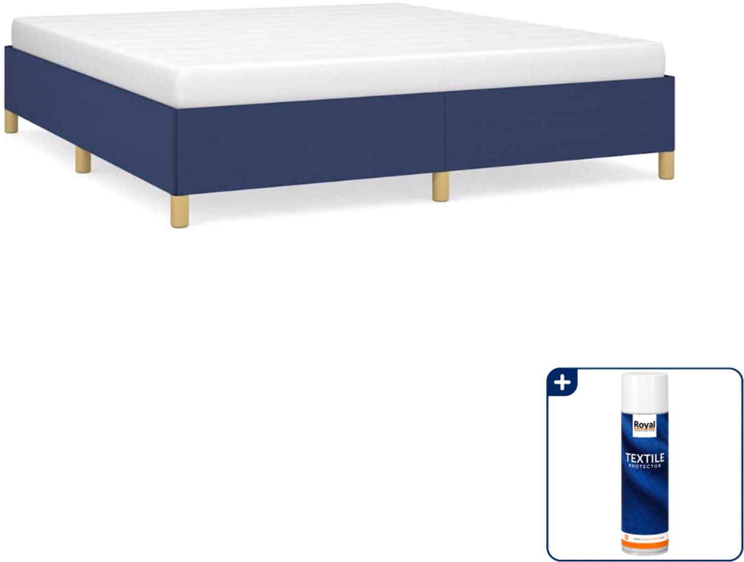 vidaXL bedframe Kingsize - 180 x 200 cm - blauw - Inclusief textielbeschermer 500 ml