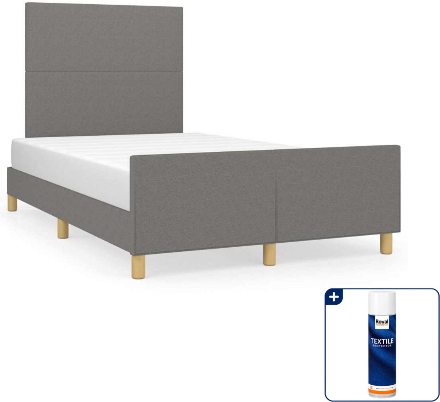vidaXL bedframe 120 x 200 cm - stof - donkergrijs - Inclusief textielbeschermer 500 ml Roze