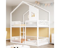 Stapelbed - 90 x 200 cm - Wit - metaal