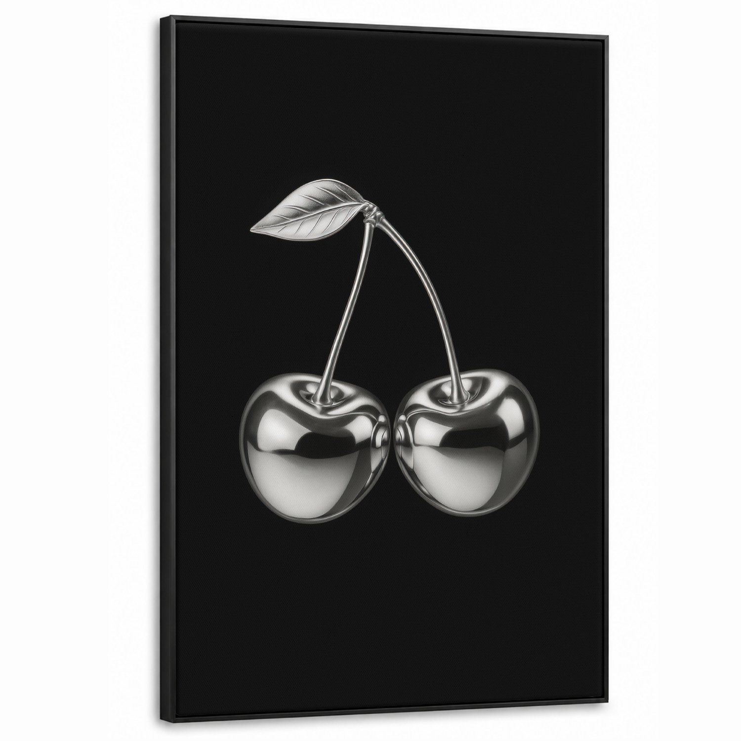 Canvas Schilderij met Baklijst XXL Canvas Schilderij met Baklijst 80x120cm - Kers - Luxueus - Metallic - Muurdecoratie woonkamer - Slaapkamer decoratie - Kamer accessoires - Schilderijen op canvas met lijst groot