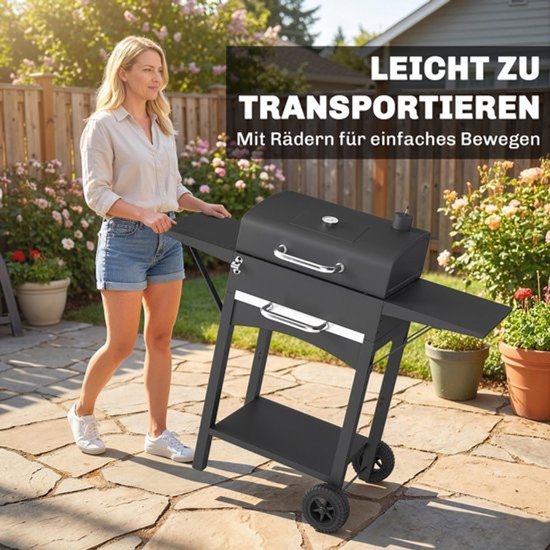 Houtskool Barbecue - Metaal - Zwart - 110x46.5x101cm - Buiten Gebruik — afbeelding 4
