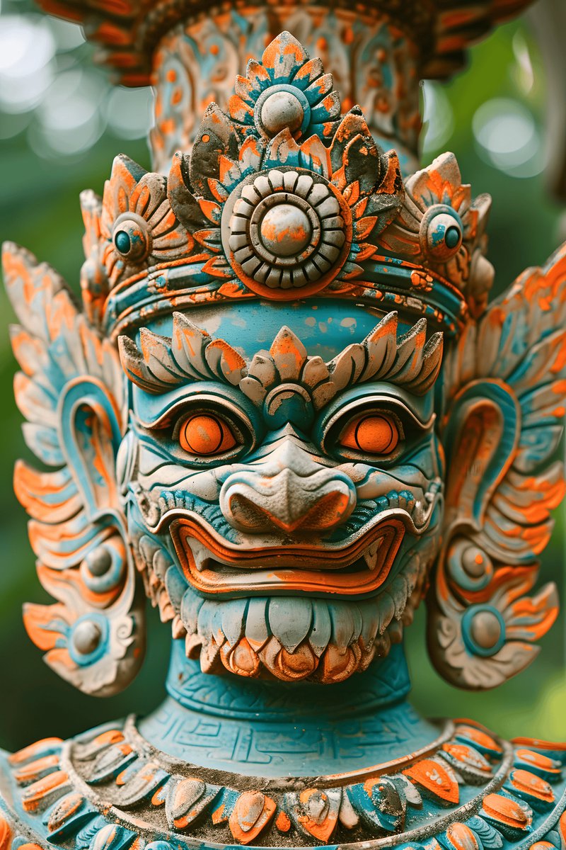 Thaise Thotsakan Poster - Demon God - Thaise - Mythologie - Goden - Intrigerende - posters - formaat 30x40cm - Wanddecoratie - XS2547MT