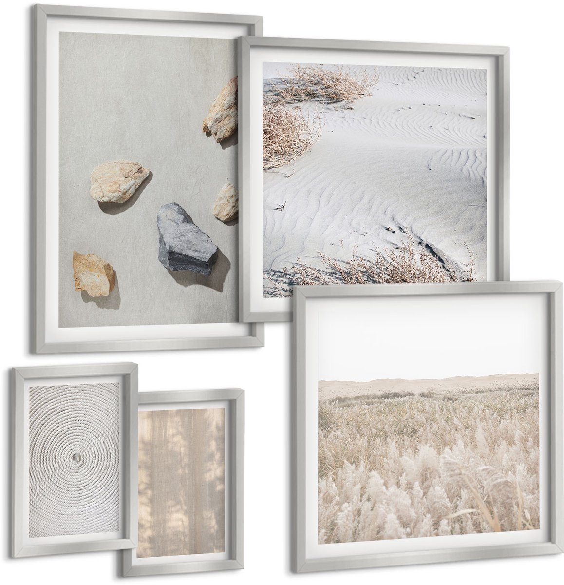 Coloray 5-Delige Schilderij Set - Moderne Textuurstructuren In Een Minimalistische Stijl. - 20 x 30 cm - Wanddecoratie - Muurdecoratie - Moderne Interieurdecoratie